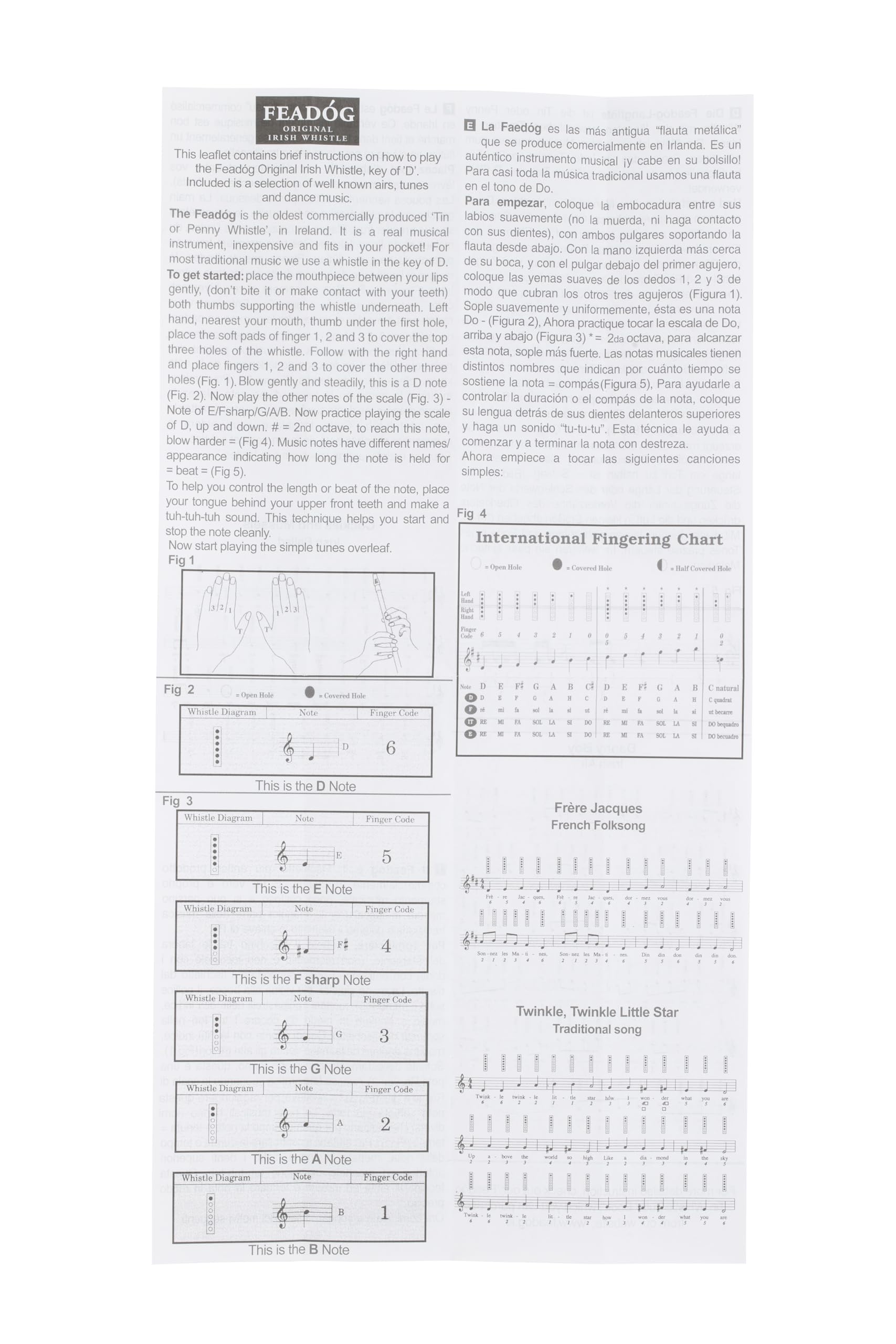 Feadog Brass C Whistle, FW20A