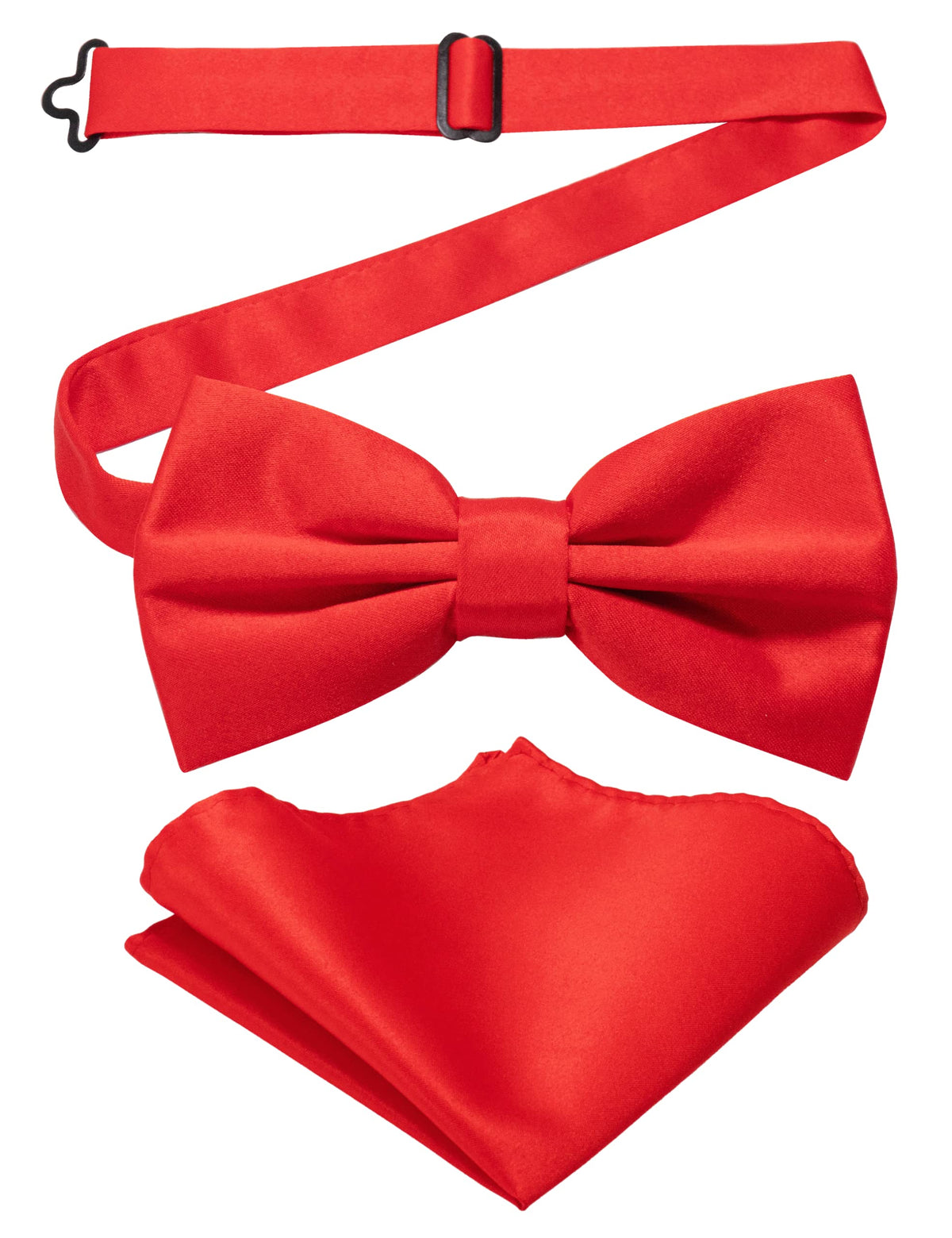 RBOCOTT Red Bow Tie Bowtie and Pocket Square Set for Men(7)