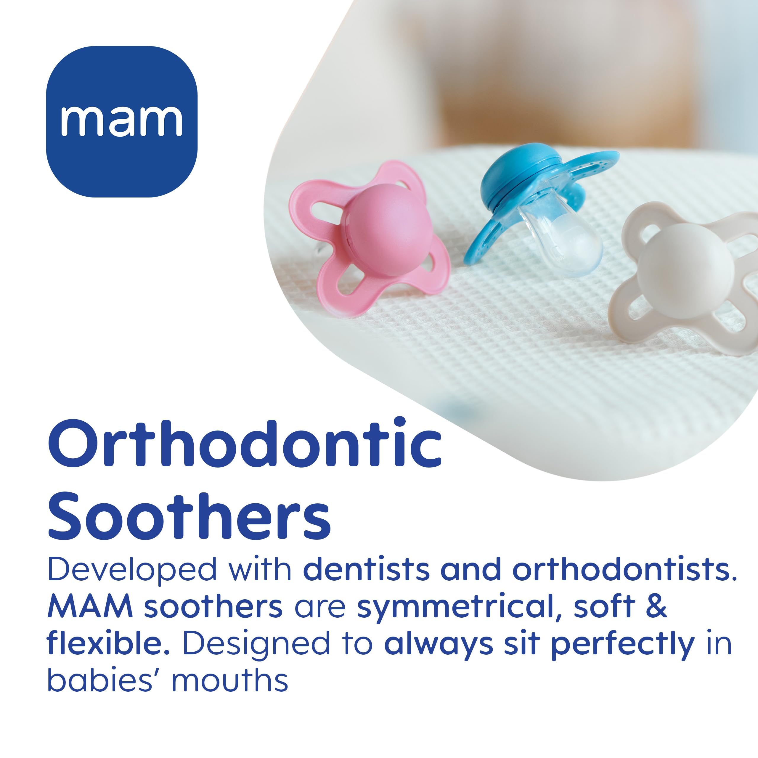 MAM Original Start Soother 0-2 Months (Pack of 2), Baby Soother Made from Sustainable Material, SkinSoft Silicone Teat, with MAM Soother Case, Cream