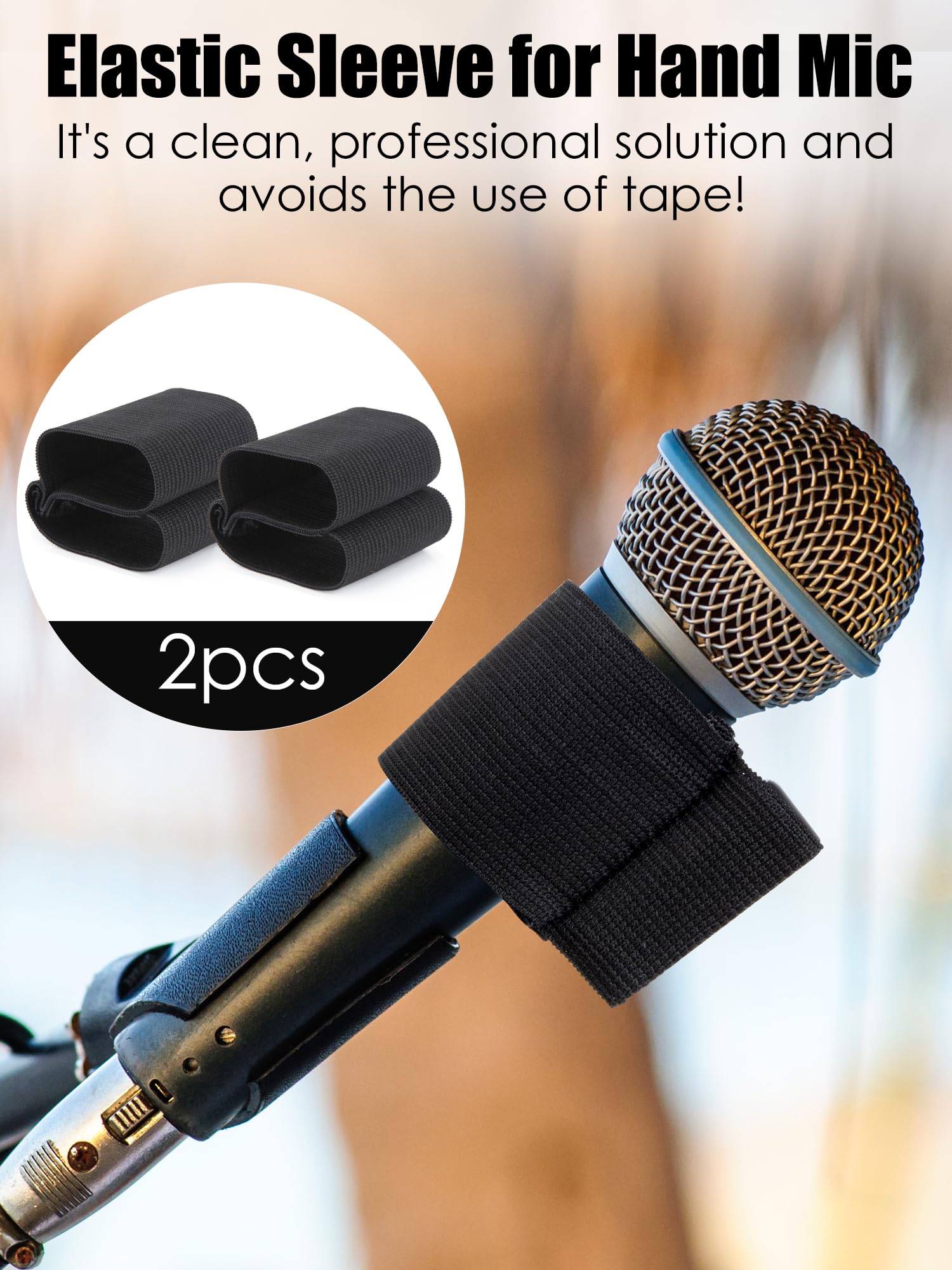 YOUSHARES Hand Microphone Elastic Sleeve Compatible with Rode Wireless Go 2 Mic, Rode Wireless Me/Pro Mic, Recording plus microphone combo for Weddings and Interviews (2PCS)