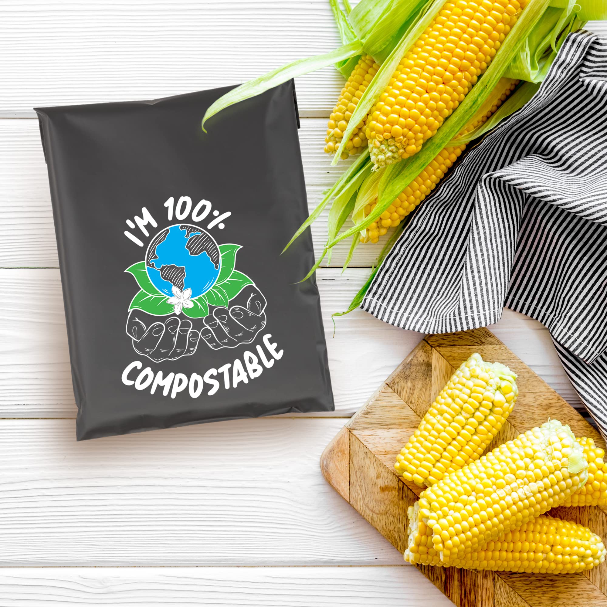 Compostable Mailing Bags,Biodegradable Mailing Bags,Eco Friendly Mailers 10 x 14 inches (25.5 x 35.5 cm)  10PK