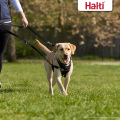 HALTI Training Lead Size Small Black, 2m, Professional Dog Lead to Stop Pulling on the Lead, Perfect for Puppy Walks, Easy to Use Double-Ended Dog Leash, Lightweight Soft & Durable