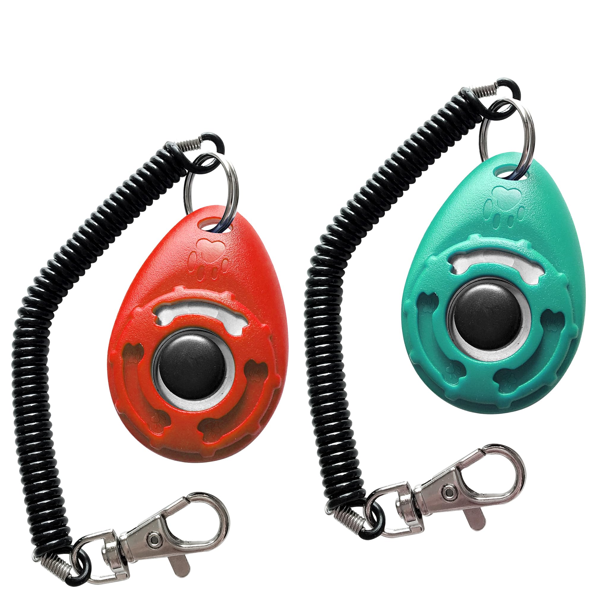 Pet Training Clicker with Wrist Strap - Dog Training Clickers (Red and Bluegreen)