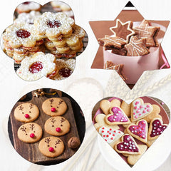 12 Pcs Cookie Cutters Shapes Baking Set, Heart Flower Round Star Shape Biscuit Stainless Steel Metal Molds Cutters for Kitchen Baking Birthday Christmas Valentine's Day Small Cookie Cutters