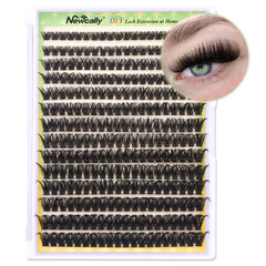 Lash Extension Fluffy Lash Clusters 280 Pcs DIY Eyelash Extension Wispy Individual Lashes 80D Eyelash Clusters D Curl 8-16MM Faux Mink Lashes Natural Look by Newcally