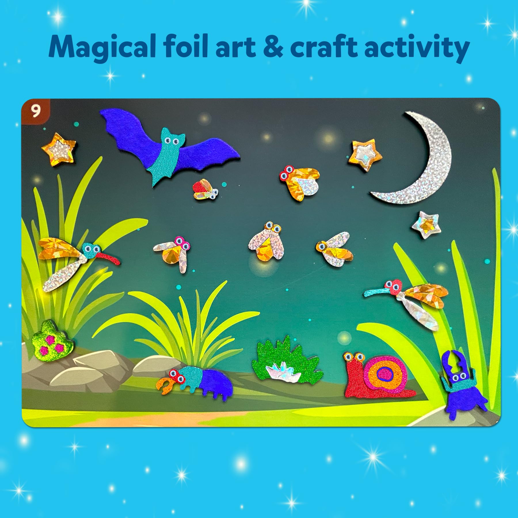 Skillmatics Art & Craft Activity - Foil Fun Bugs & Butterflies, No Mess Art for Kids, Craft Kits & Supplies, DIY Creative Activity, Gifts for Boys & Girls Ages 4, 5, 6, 7, 8, 9, Travel Toys