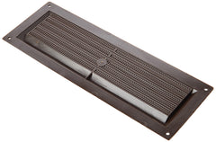 Map Louvre Vent Cover 9 x 3 (229mm x 76mm), Fixed Plastic Grille with Flyscreen to Cover Single Brick, Brown (Pack of 2)