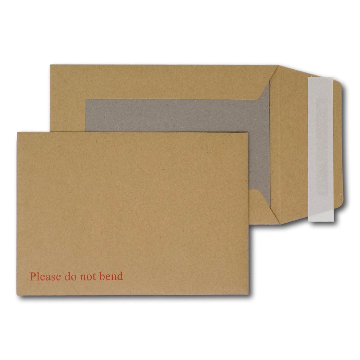 EPOSGEAR® A6 / C6 162mm x 114mm Brown/Manilla Strong Hard Card Board Backed Peel and Seal Printed Please Do Not Bend Envelopes (10)