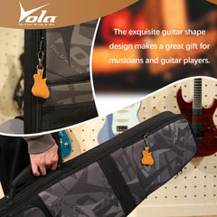 Vola Guitar Picks Holder Case Leather Guitar Pick Holder Keychain Plectrum Case Bag Picks Storage, Brown