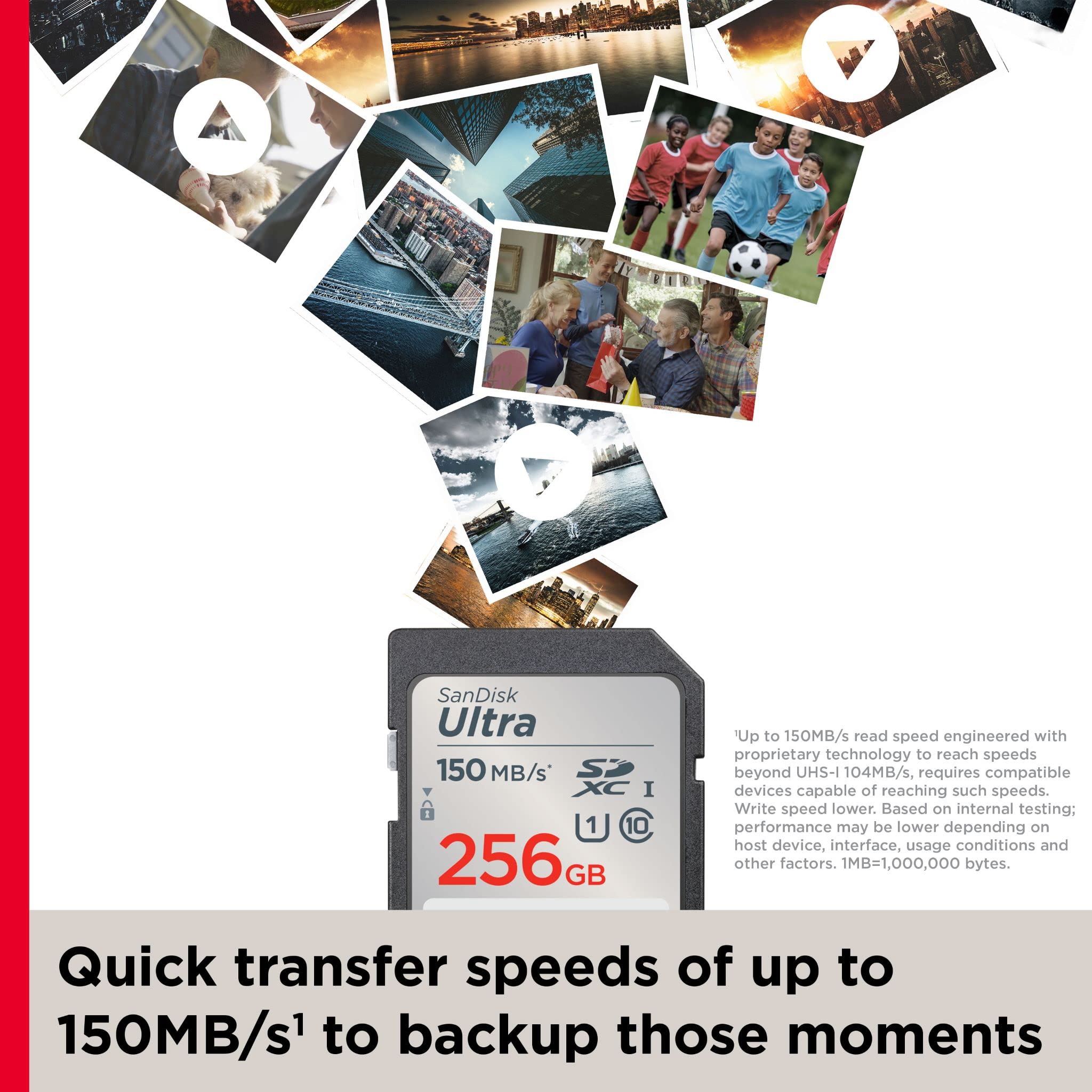 SanDisk 256GB Ultra SDXC card up to 150 MB/s with A1 App Performance UHS-I Class 10 U1