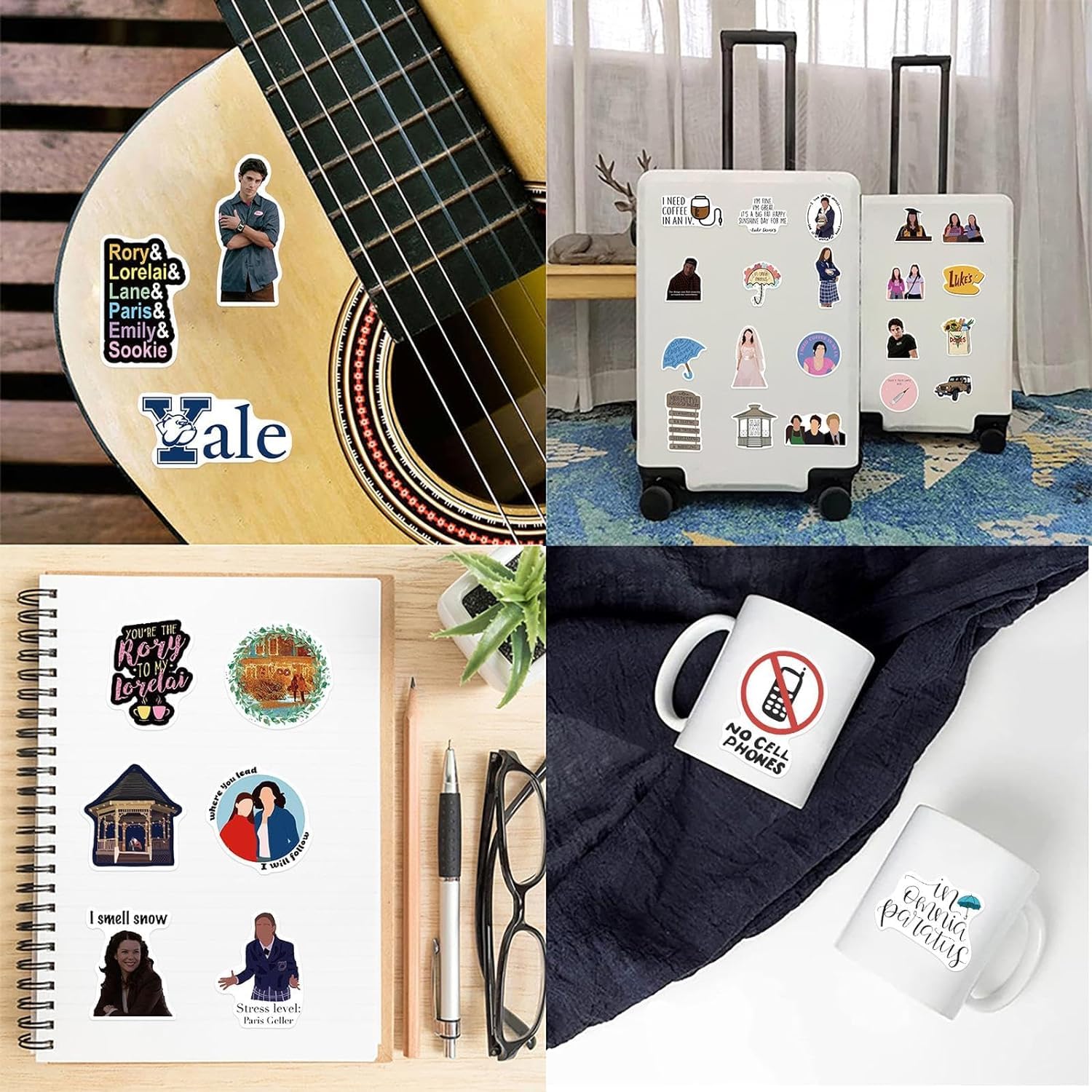 50Pcs Gilmore Girls Stickers,Vinyl Waterproof Stickers for Water Bottle,Laptop,Bike Car,Guitar, Luggage, Skateboard, Best Gift for Kids Teen …
