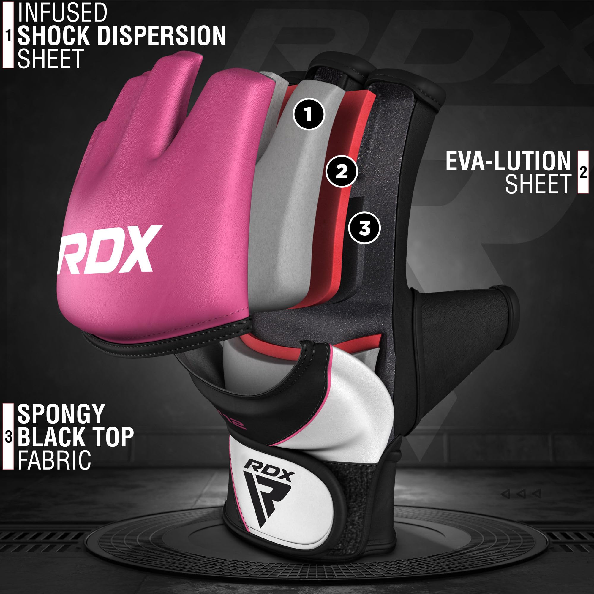 RDX MMA Gloves for Grappling Martial Arts Training, D. Cut Open Palm Maya Hide Leather Sparring Mitts, Perfect for Cage Fighting, Combat Sports, Punching bag, Muay Thai and Kickboxing