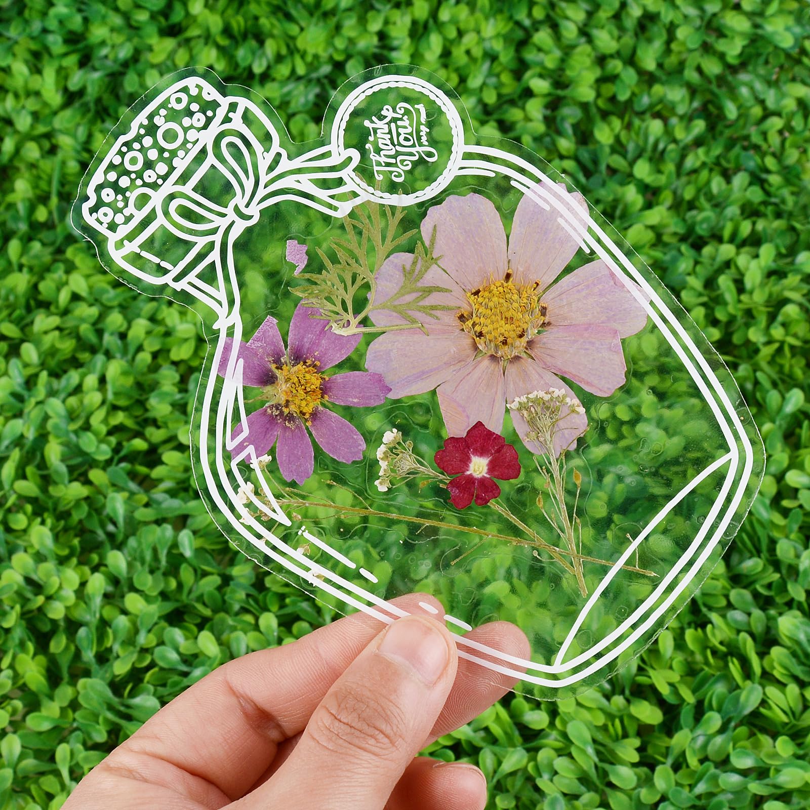 40 pcs Transparent Dried Flower Bookmarks Transparent Bottle Bookmark Handmade Pressed Flower Bookmarks Floral Page Clips for DIY Craft Home Book Reading Scrapbook