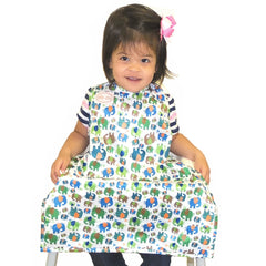 BIB-ON, A New, Full-Coverage Bib and Apron Combination for Infant, Baby, Toddler Ages 0-4. (Elephants)