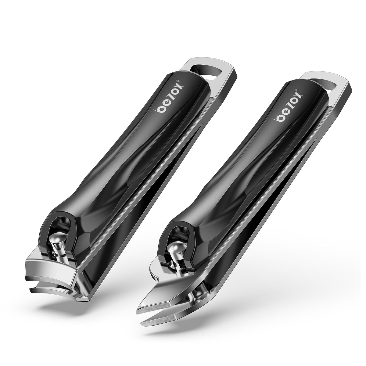 BEZOX Nail Clipper, Ultra Sharp Stainless Steel Toenail Clipper Set with Tin Case, 2 PCS Nail Clipper Set for Men and Women for Thick and Ingrown Nails