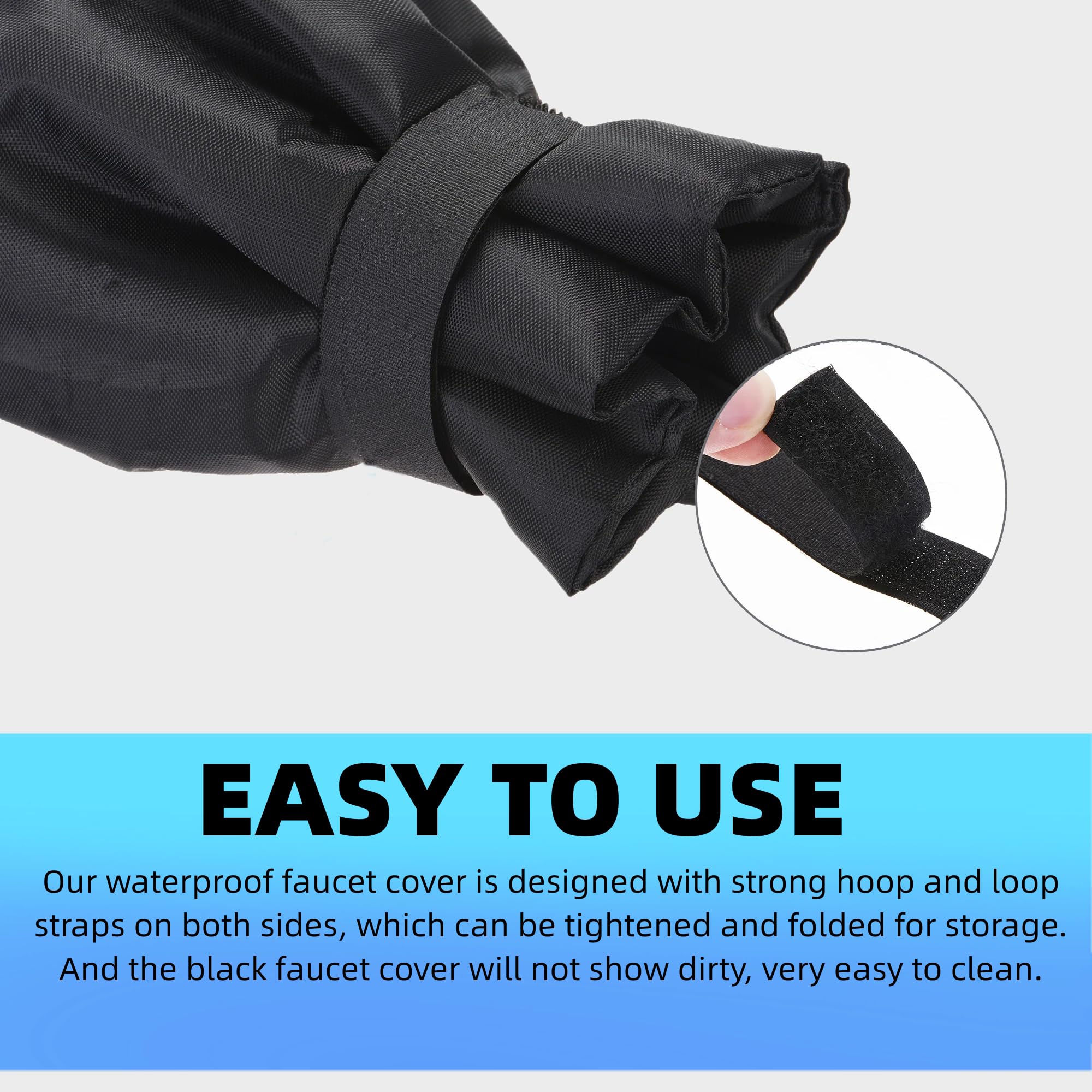 2PCS Large Outside Tap Cover with Reflective Strip, Outdoor Tap Cover for Winter, Waterproof & Thickened Tap Jacket, Tap Cosy Cover Protects Your Tap from Freezing Bursting - 25x16cm