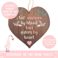 Manta Makes Sister Wooden Best friend Hanging Heart Plaque   Friendship and Love Sign