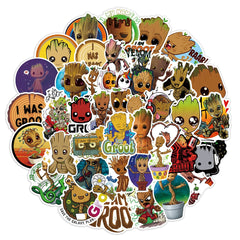 Yangsiw Groot Stickers for Water Bottle Waterproof Vinyl Cute Cartoon Movie Decals for Kids Laptop Tablet Scrapbook Binders Luggage Skateboard 50pcs …