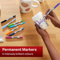 Sharpie Twin Tip Permanent Markers   Fine & Ultra-Fine Points   Assorted Colours   8 Marker Pens