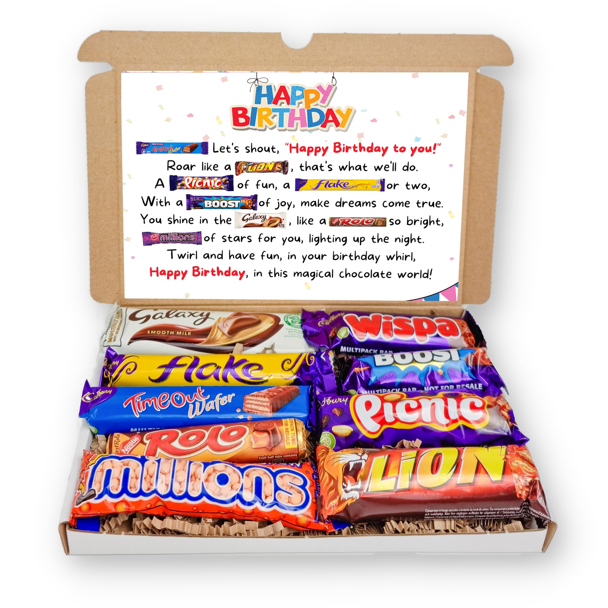 Chocolate Hamper   Happy Birthday Gift for All Ages   Chocolate Box Selection   Birthday Gift for Him & Her  Letterbox Gift Hamper   Sweets Gift Box   Memorable Birthday Chocolate Treat