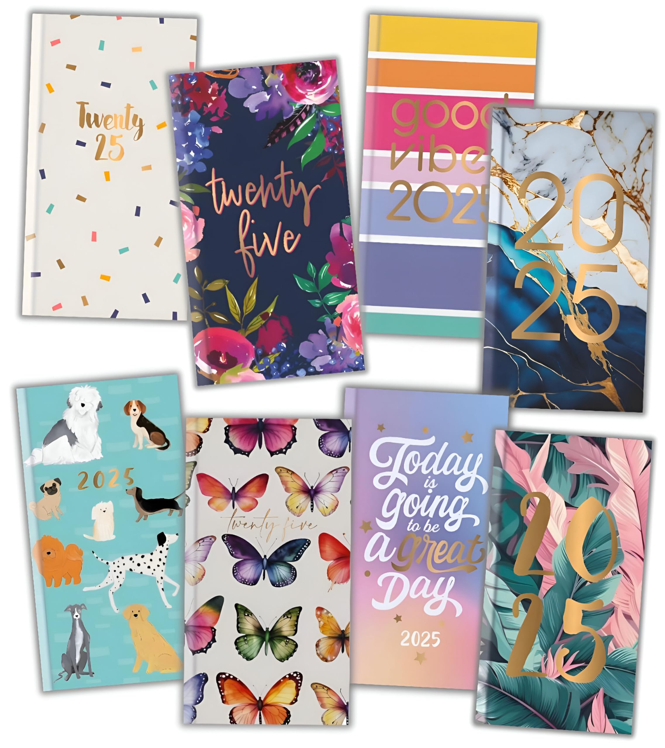 2025 Diary Slim Size Week to View Diaries Full Year Journal Calendar Planner (Butterfly)