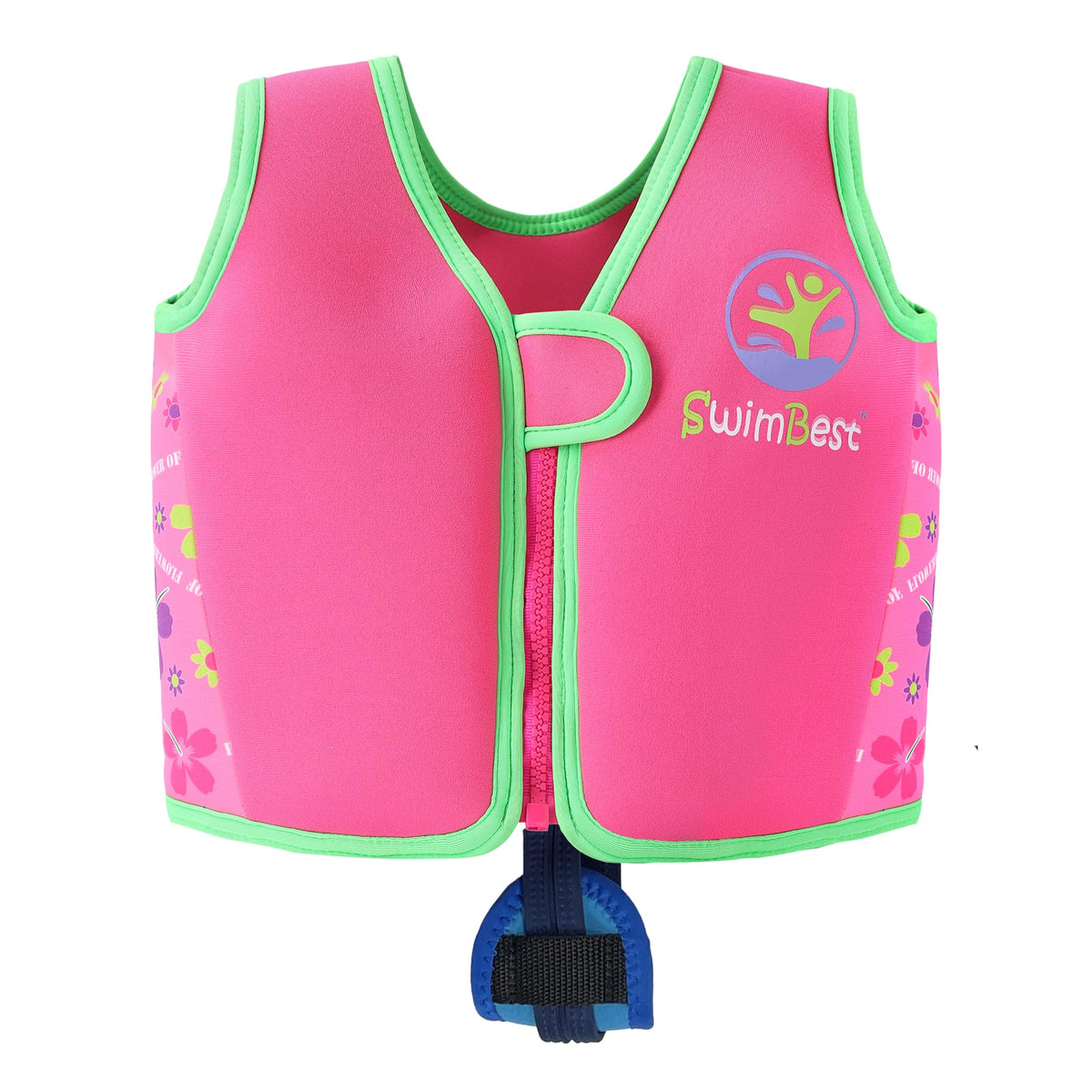 SwimBest Swim Vest - Swim Jacket/Buoyancy Aid with Safety Strap for ages 1.5-7 years old with Removeable Floats (Power of Flowers, Medium)