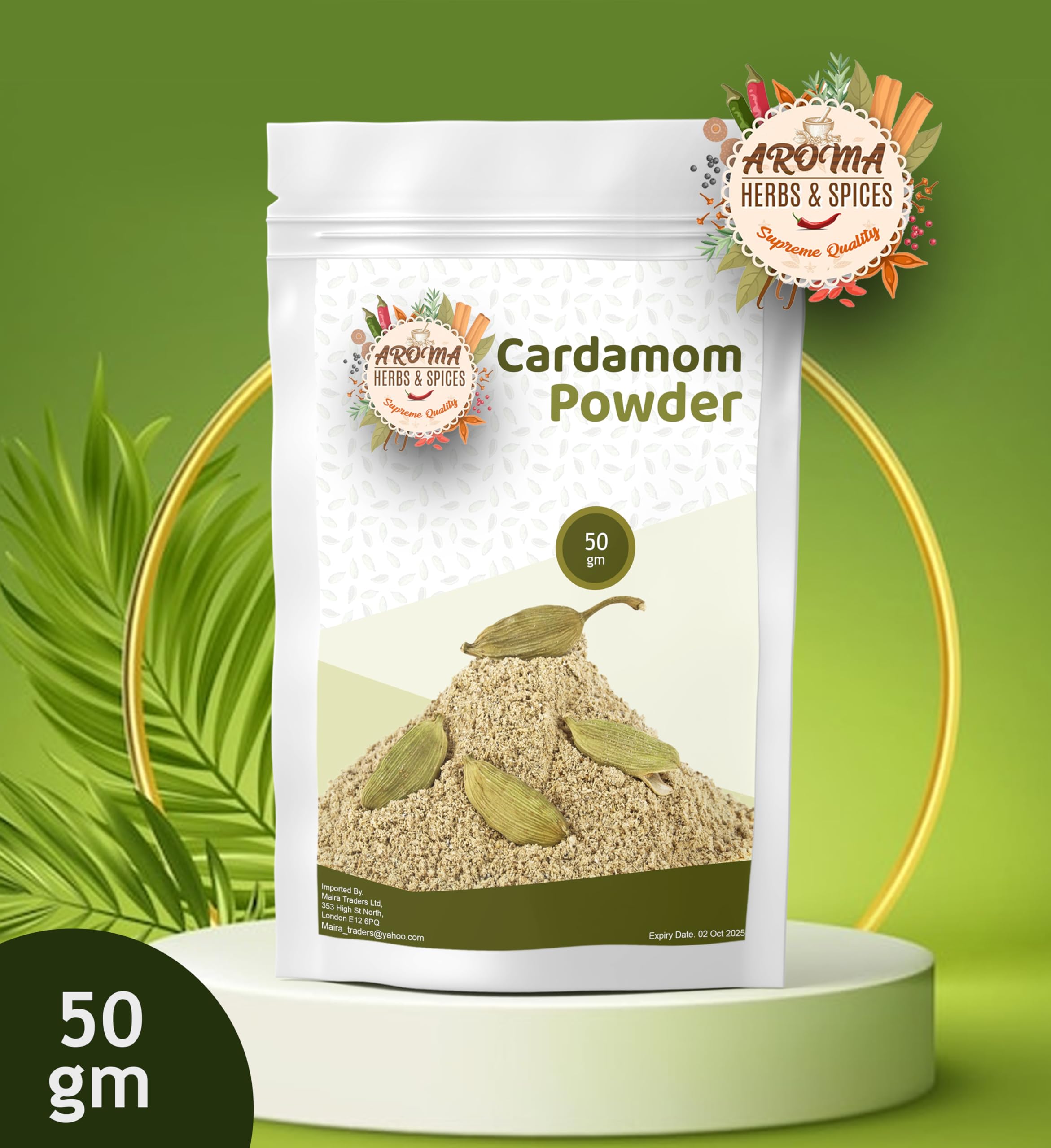 Cardamom Powder   Ground Cardamom   50g   Elaichi Powder  100% Natural   Premium Quality   All Natural   Vegan   Non-GMO (50 Gram)