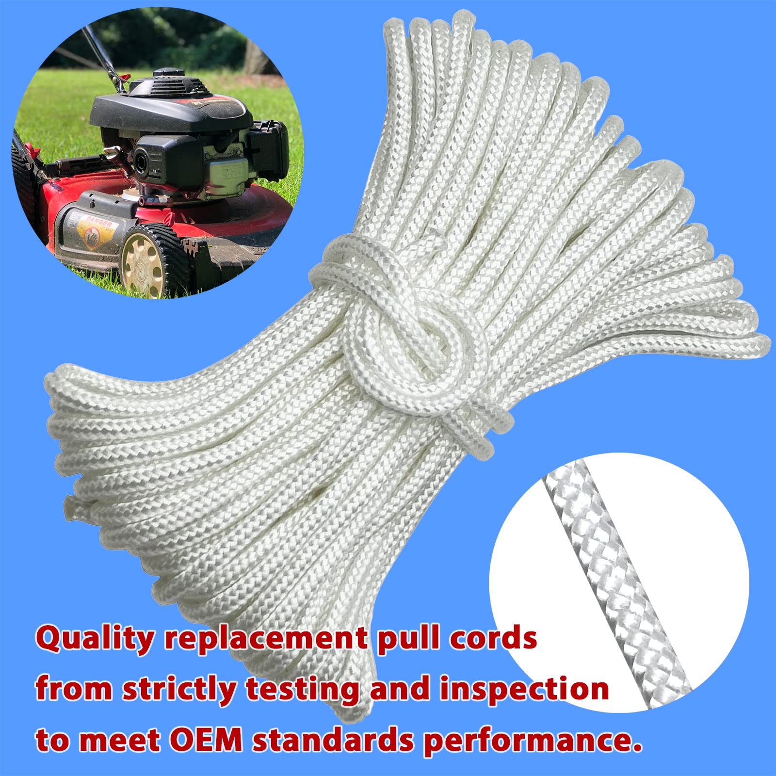 10 Meters 3.0mm Recoil Starter Rope Gas Engine Pull Starter Replacement Recoil Pull Cord for Lawnmower Chainsaw