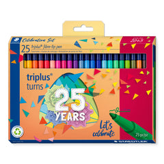 STAEDTLER 323 C25 TA Triplus Colour Limited Edition Fibre-Tip Pens, 1.0mm - Assorted Colours (Pack of 20 and 5 FREE)