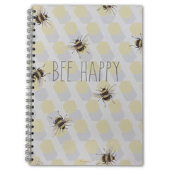 Bee Notebook – A5 / 21cm x 15cm / Wirebound/Lined and Plain / 100 Pages/Childrens Notepad/Kids Notebook/Girls Sketchbook/Ladies Journal/Bee Inspired/Bee Gift by Printykins