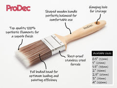 ProDec 1 inch Premier Trade Professional Synthetic Paint Brush for a Smooth Finish Painting with Emulsion, Gloss and Satin Paints on Walls, Ceilings, Wood and Metal, 1 inches 25mm