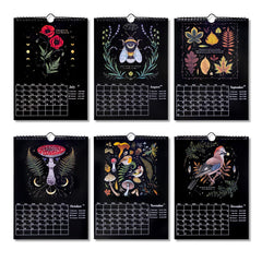 MultiValue Dark Forest Lunar Calendar 2024, Black Wall Calendar UK Creative Funny Dark Forest Calendar Planner 2024 Calendar Family Organiser Calendars for Home, Office (02#)