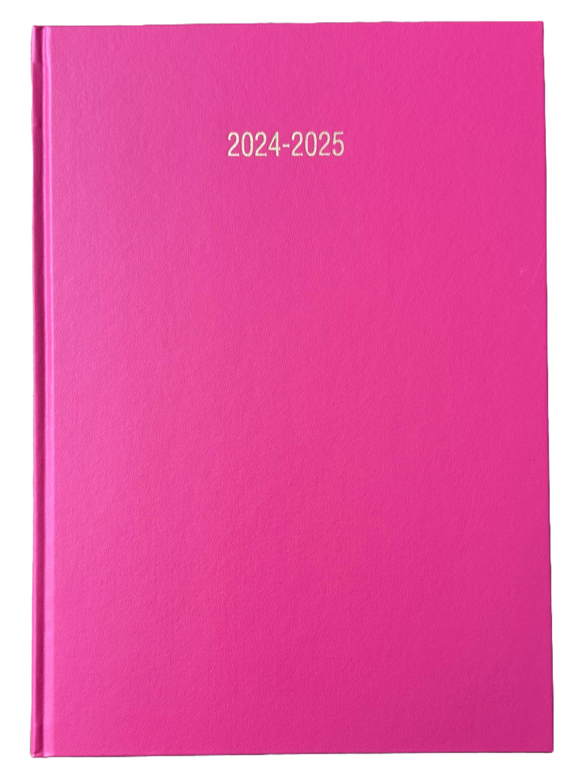 Academic Diary 2024-2025 A5 Day to a Page DAP Appointment Mid Year Planner Case bound Hardback - Pink