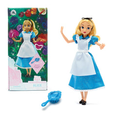 Disney Store Official Alice in Wonderland Classic Doll for Kids, 30cm/11”, Includes Brush, Fully Poseable Toy in Satin Dress and Pinafore - Suitable for Ages 3and