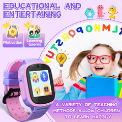 Kids Toys Smart Watch, Puzzle Games HD Touch Screen Kid Watch with Video Music Player Sound Animation Alarm Stopwatch, Educational Toy Birthday Gifts for 5 6 7 8 9 10 Year Old Kids. Not for Phone Call