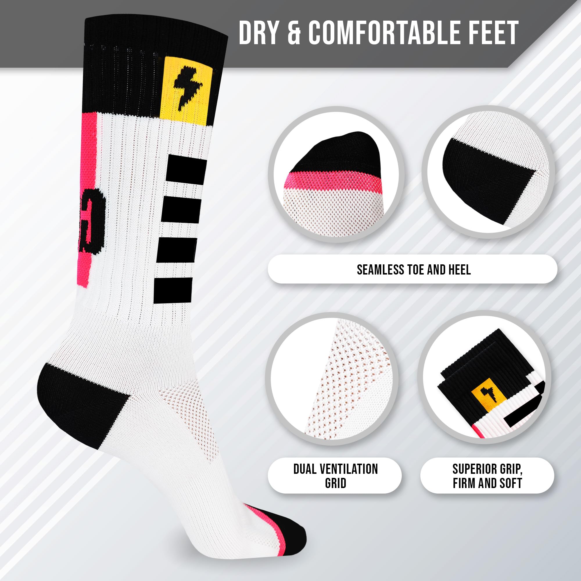 Men's and Women's Seamless Sports Socks - Suitable for Running, Cycling, Paddle and Fitness - Ergonomic Design for your Daily Exercise and Workouts