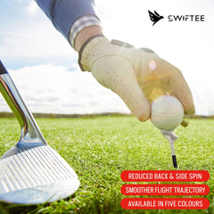 SWIFTEE Premium 10 Degree Golf Tees for Driver or Iron - Help Reduce Spin & Slice, Improve Distance & Precision (Pack of 10 Tees) (White, 83mm)