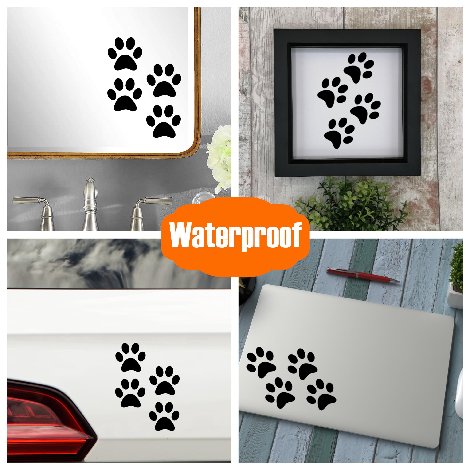 Pack of 6 Cat Dog Animal Paw Cute Stickers - Sticker Pack - Laptop Stickers - Water Bottle Stickers - Wall Decal - Gifts for Cat Lovers - Cat Gifts for Women (Red, 4cm x 4cm)