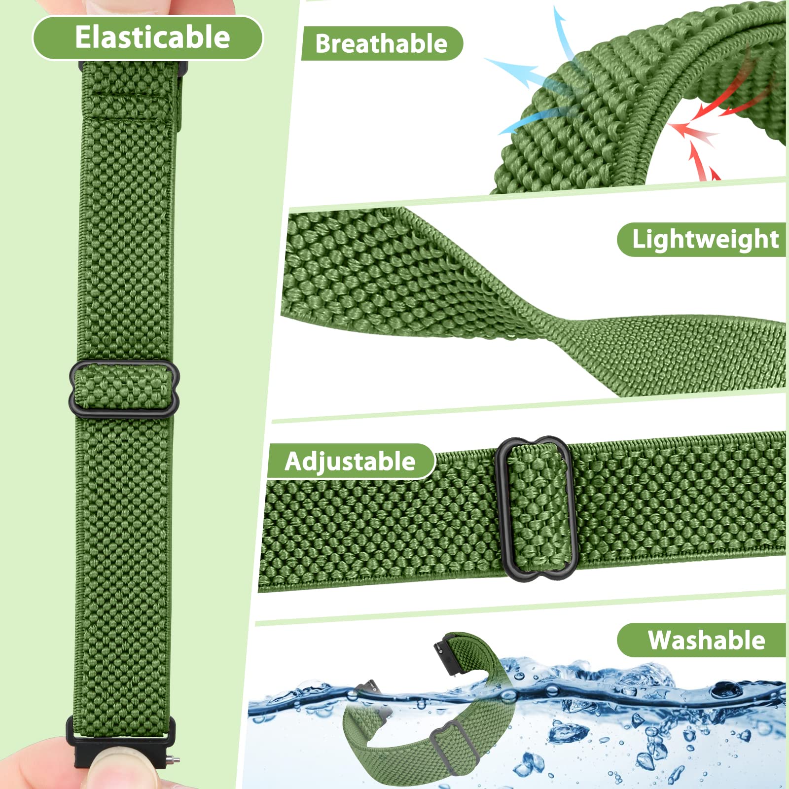 TumpCez - Quick Release Elastic Nylon Watch Straps - Band Width- 16mm 18mm 19mm 20mm 22mm-Choose Colour & Width