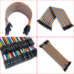 Jumper Wires kit, 6 x 40 pcs, 20 cm Multicolored Dupont Wire, Male to Female, Male to Male, Female to Female,Breadboard Jumper Wires Cables Kit Compatible with Arduino (6)