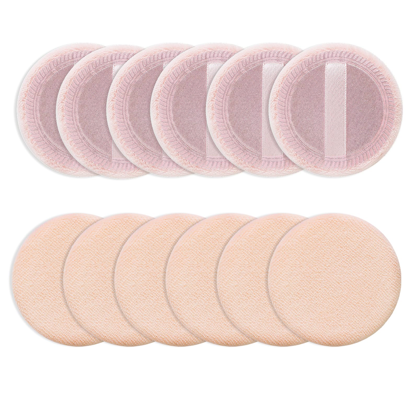 Sibba Beauty Blender Makeup Sponge 12 PCS Fluffy Make Up Foundation Applicator Face Blending Setting Pads Cosmetics Matte Loose Powder Body Paint Painting Wet Dry Application Brushes (pink/skin color)