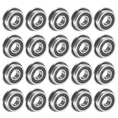 uxcell F695-2RS Flanged Ball Bearing 5x13x4mm Double Sealed Chrome Steel Flange Bearings, 20pcs