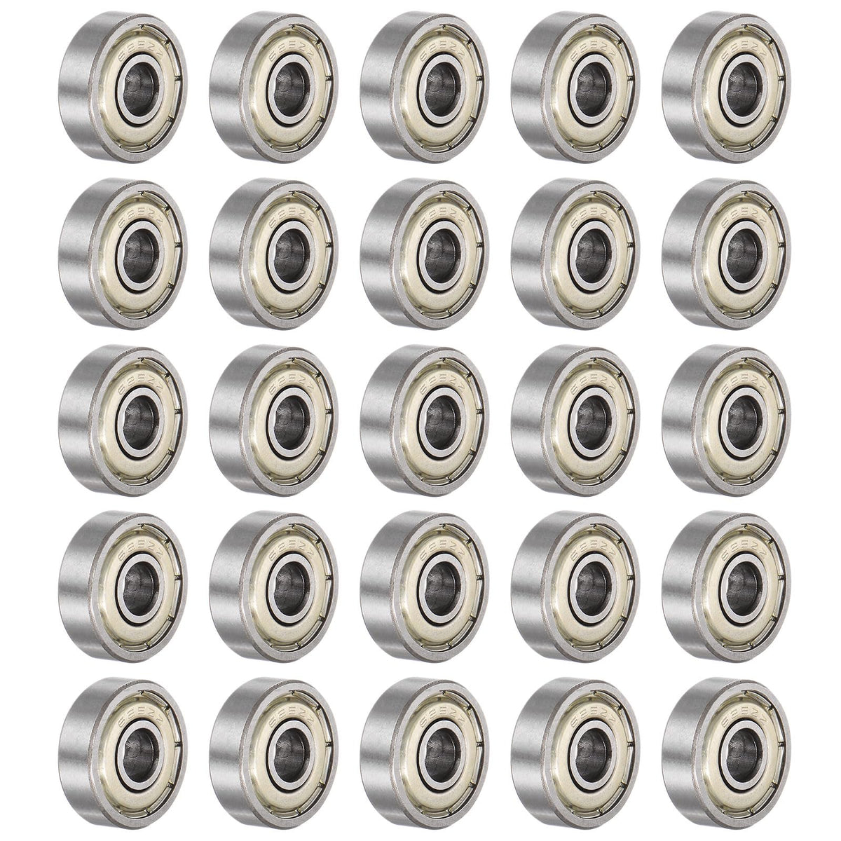 sourcing map 25pcs 625ZZ Deep Groove Ball Bearings 5mm Bore 16mm OD 5mm Thick Carbon Steel Double Shielded ABEC3 Z1 Bearing for Motors