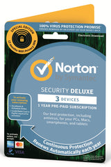 Norton Security Deluxe 2023 and Wifi Privacy  1 Year 3 Device PC/Andriod/Mac/iPhones/iPads Activation Code by Post