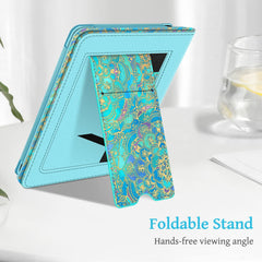 FINTIE Stand Case for All-New 6 inches Kindle (11th Generation, 2022 Release) - Premium PU Leather Sleeve Cover with Card Slot and Hand Strap, (Z-Shades of Blue)