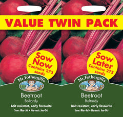 Mr Fothergill's 18528 Vegetable Seeds, Beetroot Boltardy Bumper Pack, Sand