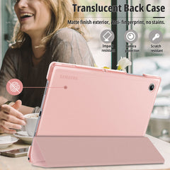 CACOE Case for Samsung Galaxy Tab A8 10.5 2021 Tablet (SM-X205N/ ‎X200N), Ultra Slim Folding Hard Back Shell Stand Cover for Samsung Tab A8 10.5 Inch Tablet, Rose Gold