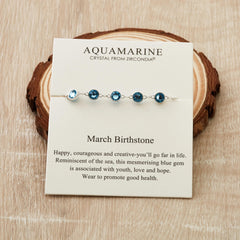 Philip Jones March Birthstone Bracelet Created with Aquamarine Zircondia® Crystals