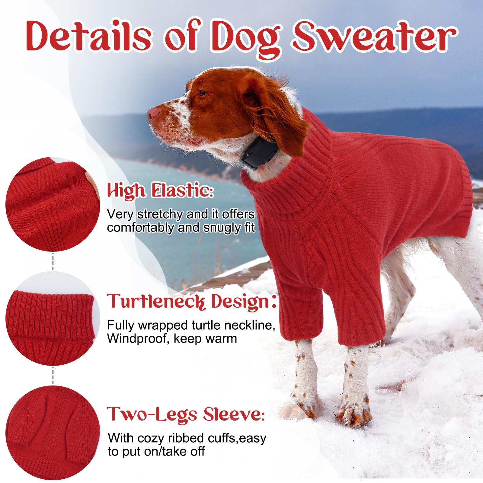 IECOii XS Dog Jumper,Christmas Dog Jumpers Small Winter Outfit,Cold Weather Puppy Jumper Pullover Knitwear,Cat and Tiny Dog Clothes Sweatshirt,Warm Yorkie Chihuahua Clothes for Small Dogs Boy Girl