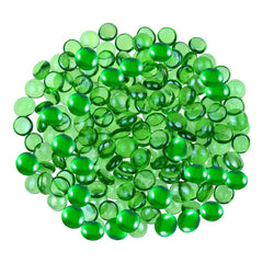 Arsuk Decorative Glass Pebbles Stones Beads Rounded Gems Flat Marble, Vase Filler, Fire Artificial Crystal Gemstones for Aquarium, Mosaic Tiles Vases Craft, Garden Flowerpot(80Pcs/455g Green Pebbles)